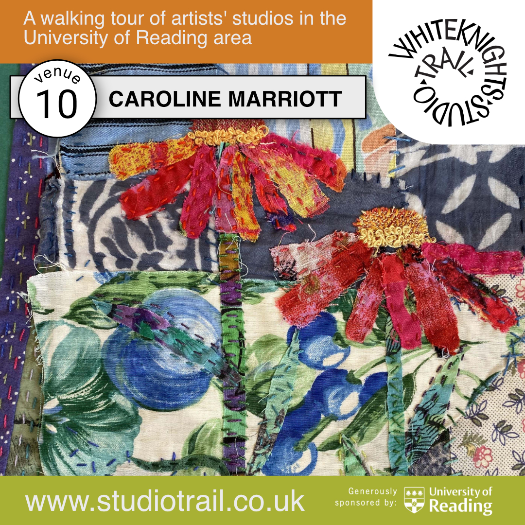 CAROLINE MARRIOTT: TEXTILES
studiotrail.co.uk
Mark the 8th and 9th on your calendars. We look forward to seeing you.
 #wst2024 #whiteknightsstudiotrail #wstreadinguk #rdguk