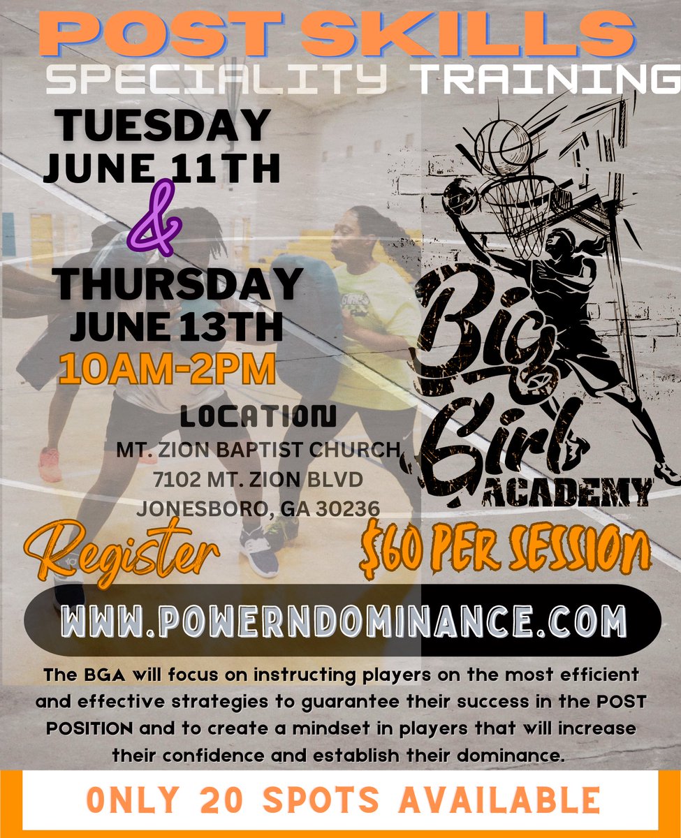 GA_pearls's tweet photo. 5 days left for the @PowerNdominance  Post Camp…few spots still available.. reg https://t.co/O6sxVf3MtL https://t.co/TAzt6mllMm