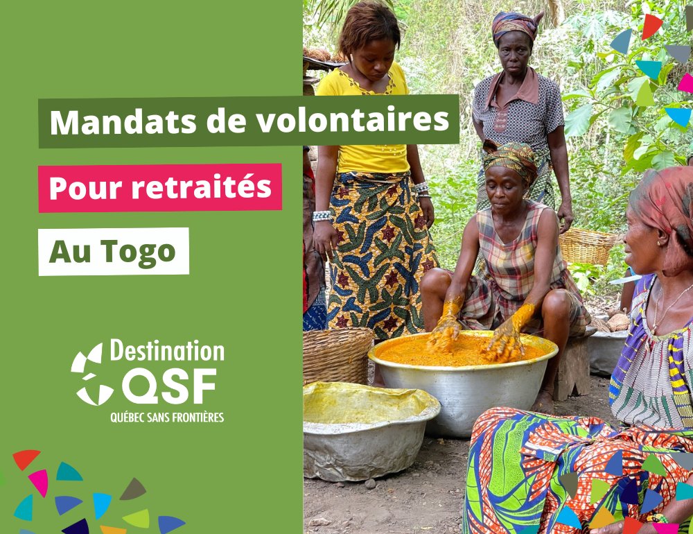 DestinationQSF's tweet image. 🌍 Des mandats de #volontairesQSF adaptés aux besoins des personnes retraitées ou âgées de +55 ans sont offerts par le CREDIL au #Togo! 

En savoir plus👉 destinationqsf.com 

#DestinationSolidarité #RetraiteActive