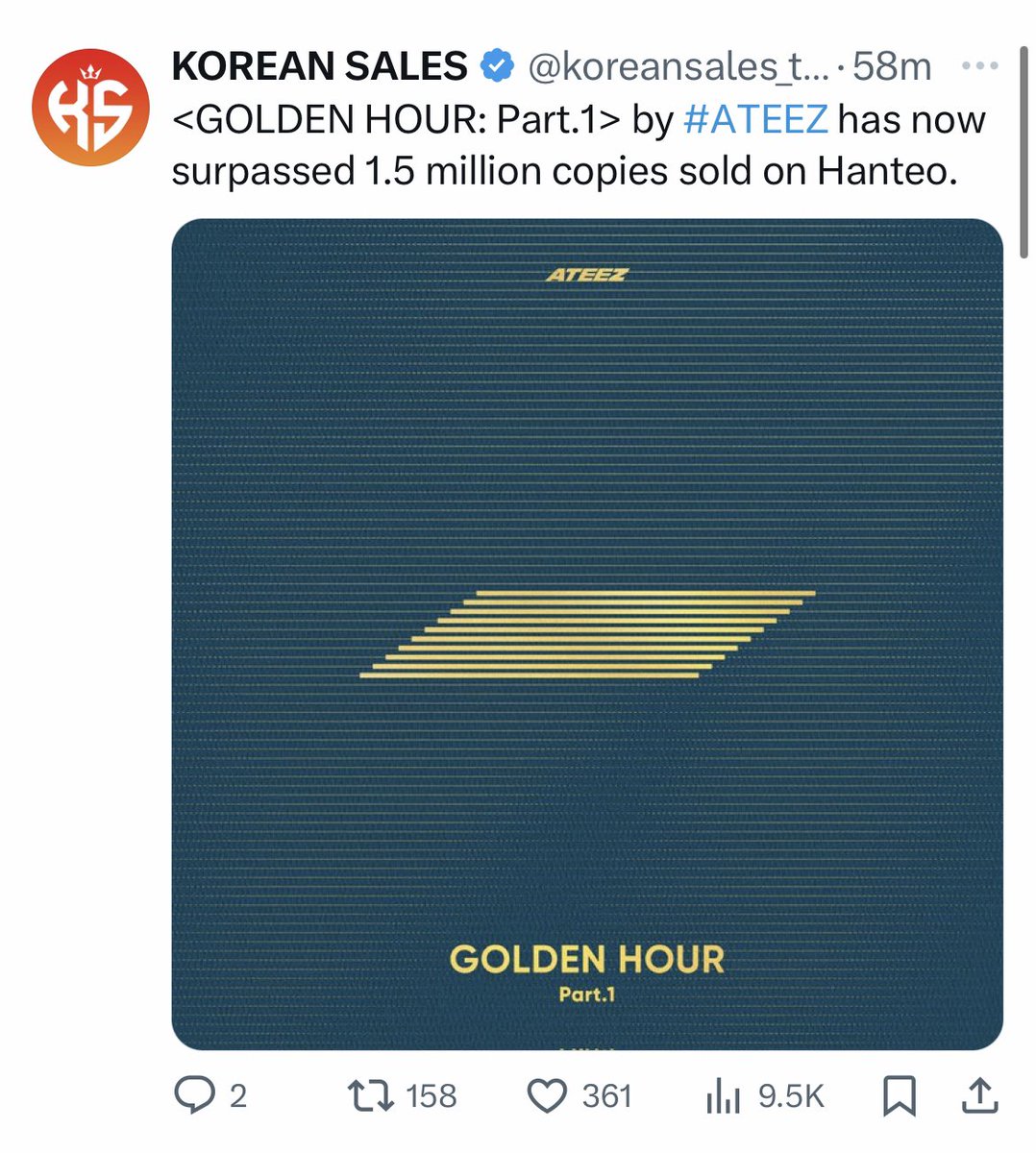 ammmmo1900's tweet photo. Clearly they needed that extra one more sale considering ateez already outsold them despite still having time left for first week sales to end 💀 https://t.co/xWVinQYS8A