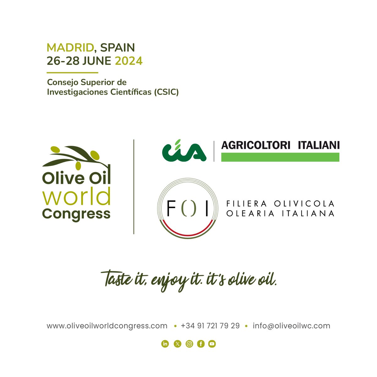 OleoRevista's tweet photo. @Cia_Agricoltura y #FOOI: aliados estratégicos del @OliveOilWC
🤗Esta alianza estratégica representa un paso significativo hacia la consolidación de la industria del olivar y del aceite de oliva
https://t.co/wIU0wD56ed https://t.co/lmUyywFaT9