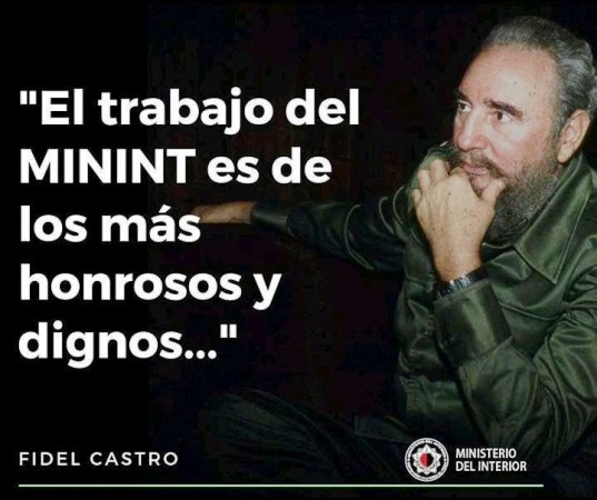 🗣️#Fidel (6/06/71): "Creemos realmente que el papel del funcionario del MININT, del combatiente del MININT, es uno de los papeles más honrosos y más dignos que pueda tener un  revolucionario". ¡Muchas felicidades en el #63Minint!
#FidelPorSiempre
#Cuba