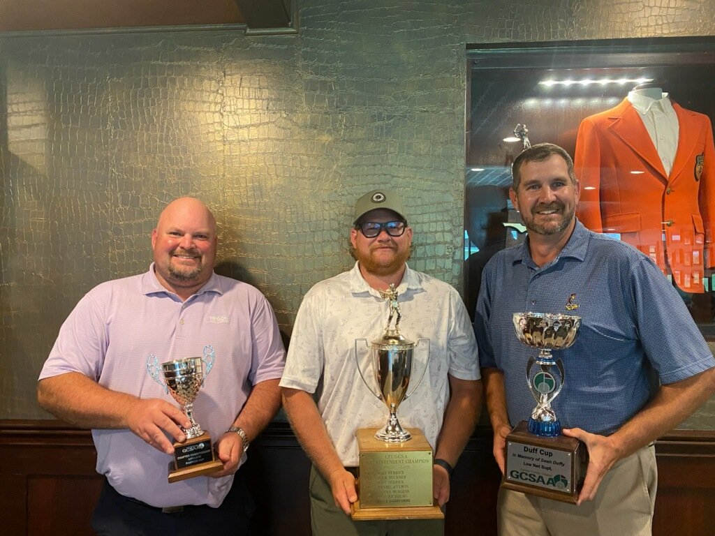 CFGCSA Annual meeting and Chapter Championship at Rio Pinar CC.  Congrats to <a href="/RG_PutMyFootDwn/">Mike Dague</a> (superintendent gross) and my cart partner <a href="/joshwaring1977/">Joshua Waring</a> (affiliate gross).  And I am honored to put my name on the Duff Cup again! (Superintendent net) <a href="/FGCSA/">Florida GCSA</a> <a href="/GCSAA/">GCSAA</a>