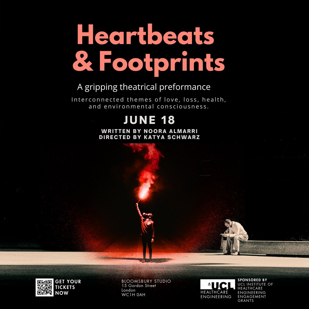 ucleeenews's tweet photo. 🛎️ Don't miss 'Heartbeats and Footprints,' a play by EEE students exploring the profound interconnectedness of our choices on human health and the environment. 

🗓️ 18th June 
⏰ 7:15 pm - 8:30 pm 
🎭 Bloomsbury Theatre

🔗 https://t.co/ebe0FuRef7

#UCLEngineering https://t.co/QGNeB4DW8M