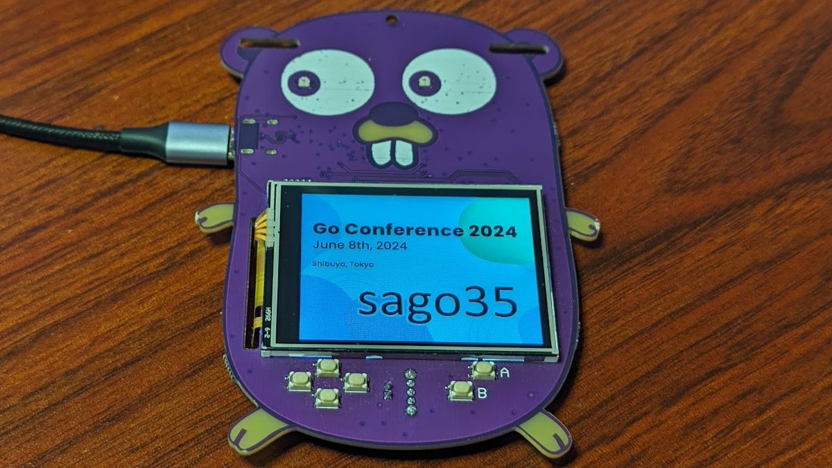 sago35tk's tweet image. 明日は (Unofficial) Go Conference 2024 Pre Party に参加します。こんな感じのバッジをつけて 「続) カンファレンスバッジを TinyGo で作ろう」 というトークをする予定です。
あと自作キーボードも持って行くので興味ある人は是非声かけを。
#gocon
#gocon24_preparty
moneyforward.connpass.com/event/313929/