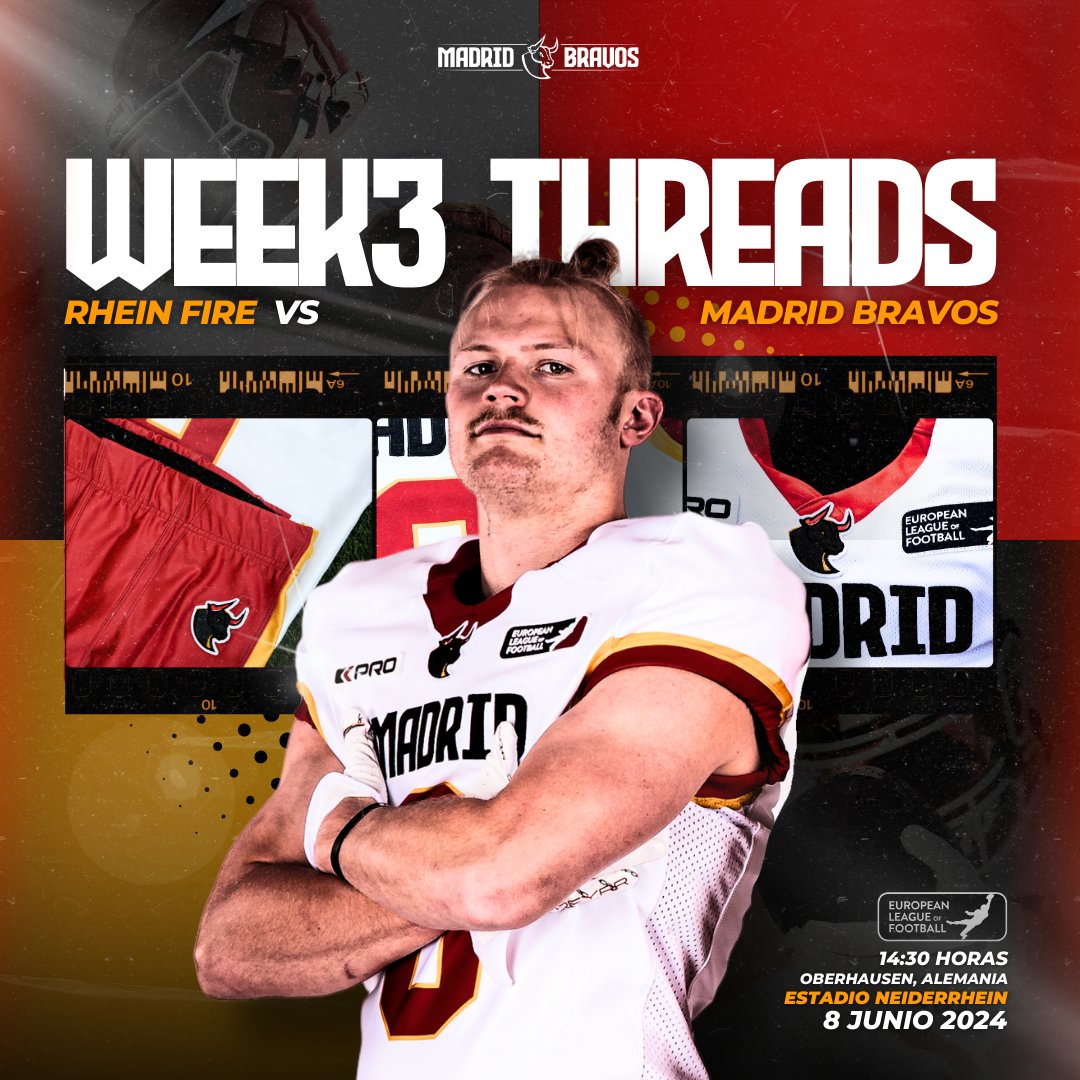 Madrid Bravos (@madridbravos) on Twitter photo Against the fire, we go with our other skin ๐๐งฏ
Vs <a href="/Rhein_Fire/">Rhein Fire</a> 08.06.24
14:30pm, Neiderrhein Stadium, Oberhausen ๐๏ธ Against the fire, we go with our other skin ๐๐งฏ
Vs <a href="/Rhein_Fire/">Rhein Fire</a> 08.06.24
14:30pm, Neiderrhein Stadium, Oberhausen ๐๏ธ