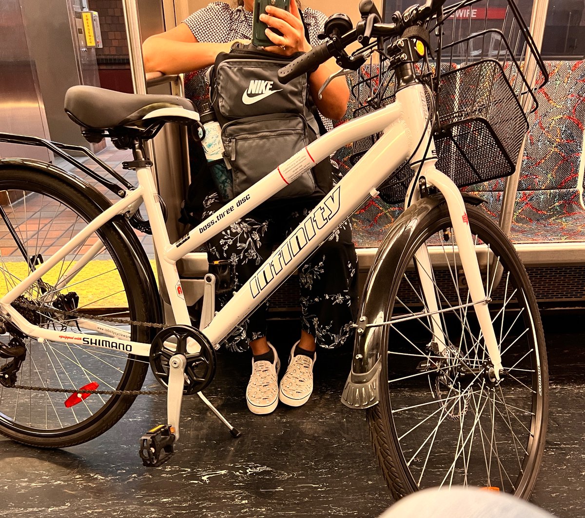 BossyTLady's tweet photo. So are bikes no longer prohibited during rush hour, or is this the natural outcome of @MBTA stations only staffed by red shirts and no one with any authority? https://t.co/GfAIHtbj0L