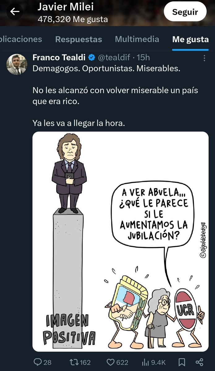 Mirá lo que likeó Milei (@mileilikea) on Twitter photo 