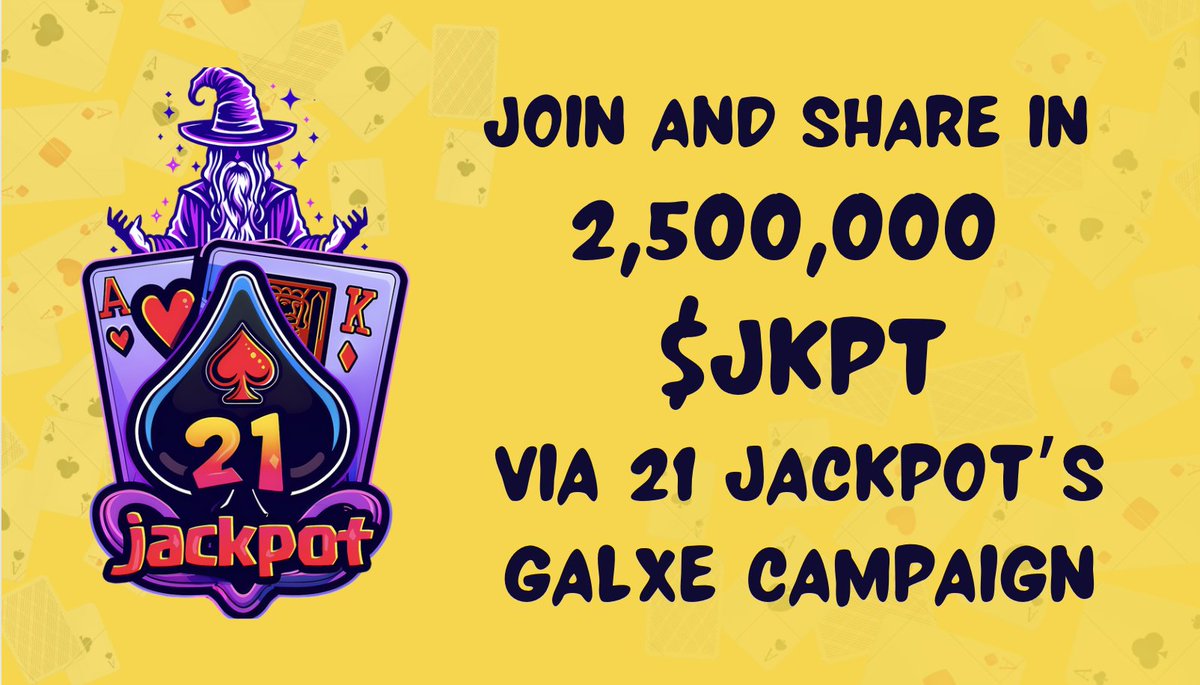 21jackpot's tweet photo. We’re buying the $JKPT chart with our massive daily Blackjack winnings and need your help to spread the word.  

Join our Galxe quest for your chance to share in 2,500,000 $JKPT.

https://t.co/Ze2mOmbCaI https://t.co/Nu3ZK78NPU