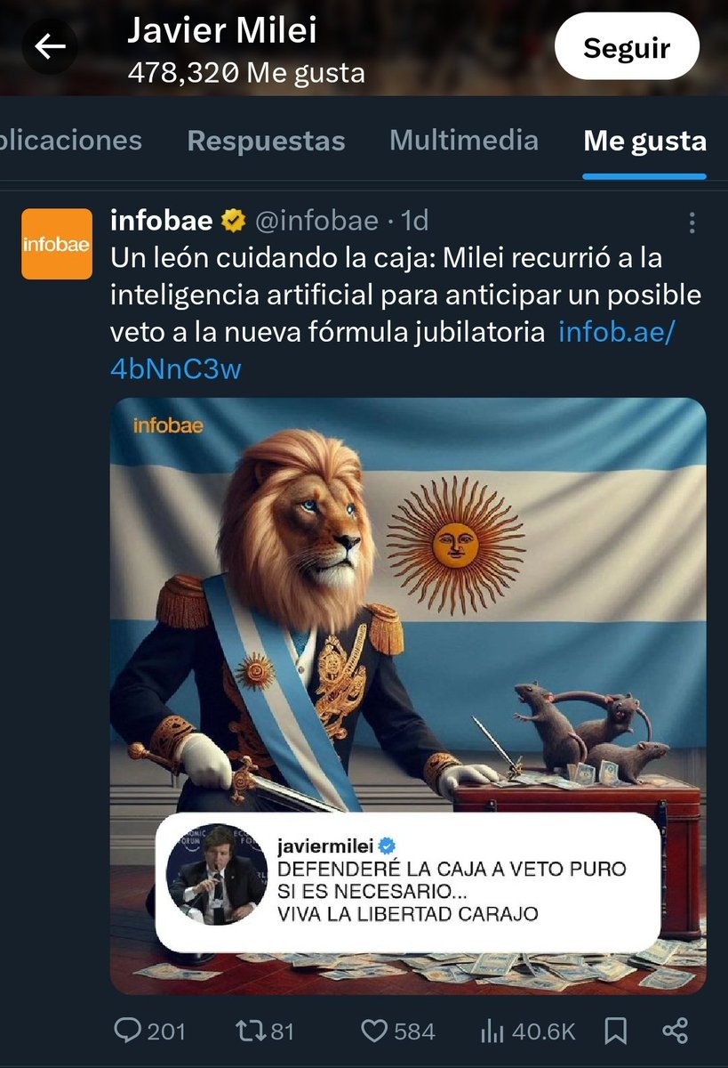 Mirá lo que likeó Milei (@mileilikea) on Twitter photo 