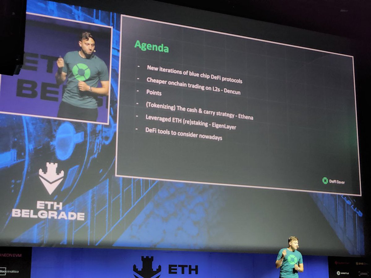 Datamint_DeFi's tweet photo. 🚀 @Datamint_DeFi  had an incredible time at @ethbelgrade ! Huge shoutout to the organizers for making it a fantastic event to share experiences and connect with like-minded experts, @DeFiSaver, @TenderlyApp. The insights and discussions on #DEFi were invaluable.
#ethbelgrade https://t.co/H7h9M6TsPu