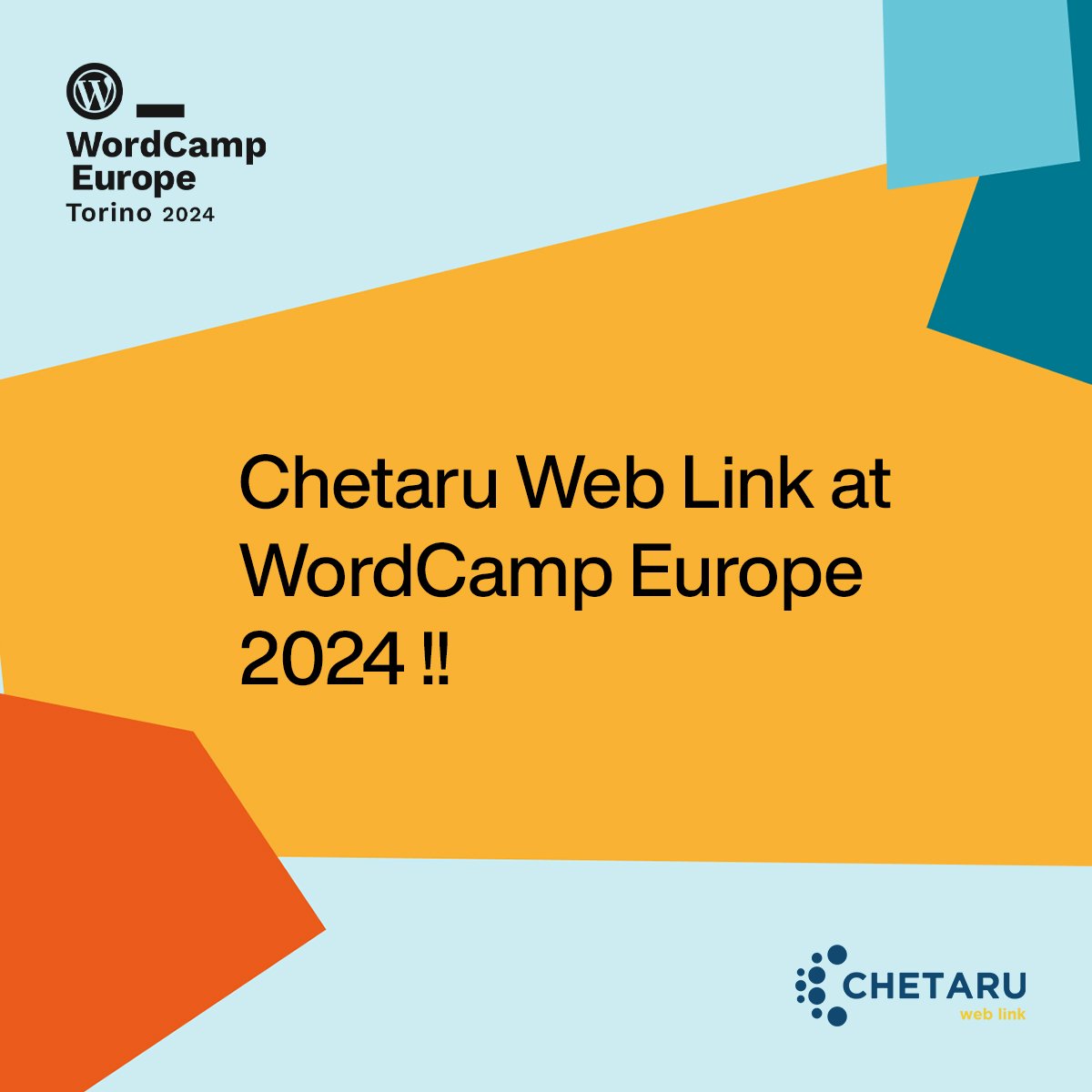Chetaru's tweet photo. Chetaru Web Link at WordCamp Europe 2024 !!🌟

#ChetaruAtWCEU2024 #ChetaruWebLink #WordCampEurope2024 #WCEU2024 #ChetaruInTorino #Chetaru #WordPressCommunity #MeetChetaru #Torino2024 #SmallBizSponsor #WCEUExcitement #ExploreWithChetaru https://t.co/R9erjcjoDn