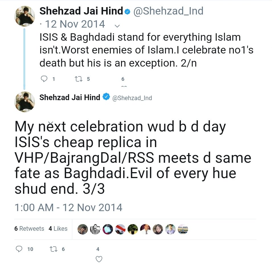 zoo_bear's tweet photo. @Shehzad_Ind It is you who first compared PM Modi, RSS, VHP, Bajrang dal to ISIS by calling them cheap replica. Not once but several times. You have now joined them. So by your own logic, who is ISIS Bride now? Bol Bhai 'Sarkaari Musalman' he theek hai ya 'ISIS Bride' accha lagega terepe? 🤔 https://t.co/VPnXjKj5ro