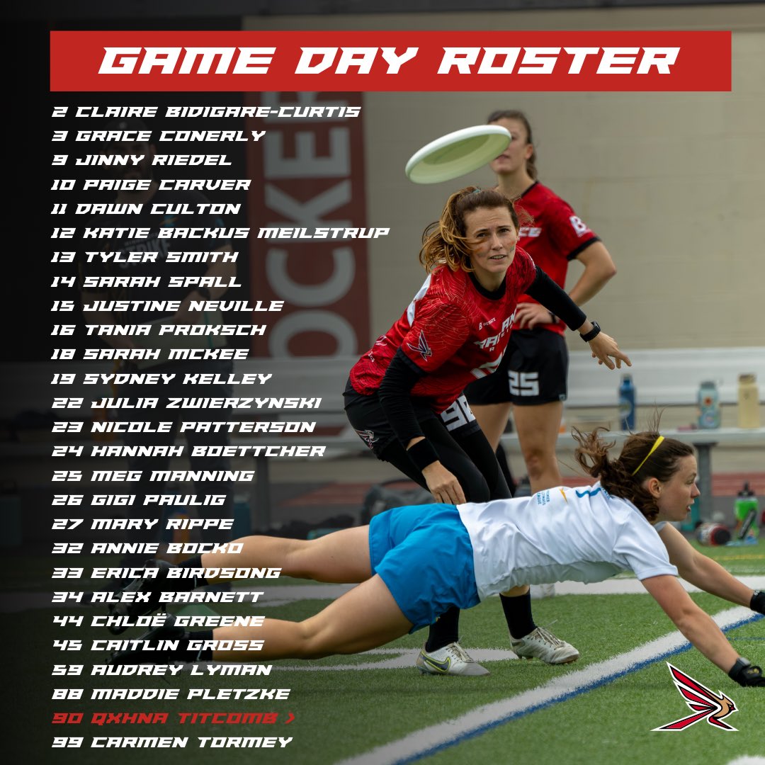 Raleigh Radiance (@raleighradiance) on Twitter photo ‼️GAME DAY ROSTER‼️
Watch the birds at our FINAL game of the season this weekend vs <a href="/atxtorch/">Austin Torch</a> 🔥 This is the last game of the PUL regular season with both teams fighting for the last spot at Championship Weekend!
📅 Saturday June 8th, 5PM CT
📺 youtube.com/live/e1YmavNTy… ‼️GAME DAY ROSTER‼️
Watch the birds at our FINAL game of the season this weekend vs <a href="/atxtorch/">Austin Torch</a> 🔥 This is the last game of the PUL regular season with both teams fighting for the last spot at Championship Weekend!
📅 Saturday June 8th, 5PM CT
📺 youtube.com/live/e1YmavNTy…