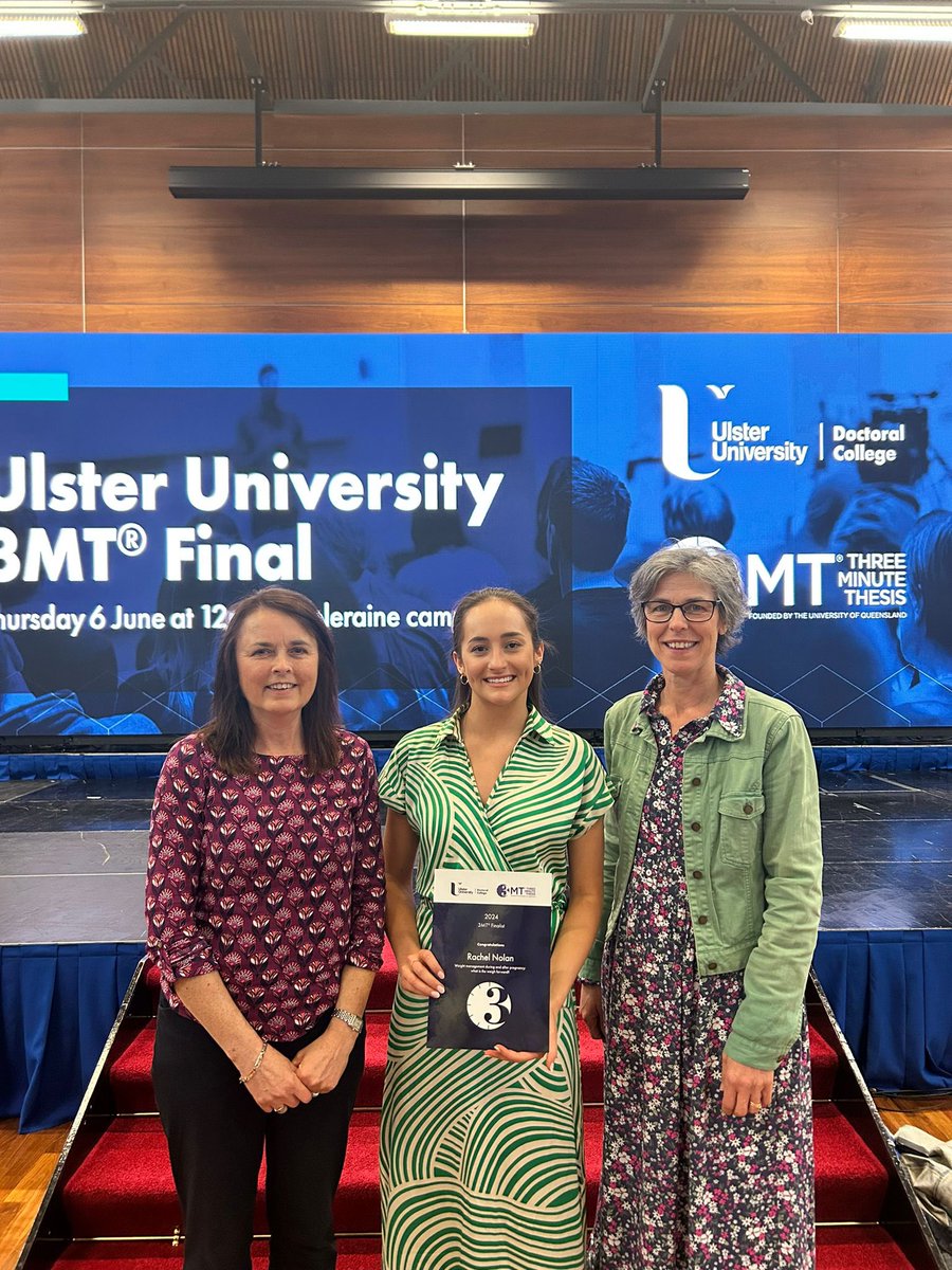 NICHE_ULSTER's tweet photo. Big congratulations to our #3MTfinalist @RachelNolan15 . Weight management during and after pregnancy: what is the weigh forward? 🤰🏻🌟#proudofUU #futureisbright #proudsupervisors  @UlsterUniPhD @amgallagher_UU @AlysonJHillRD1 https://t.co/1bf27ndK2h