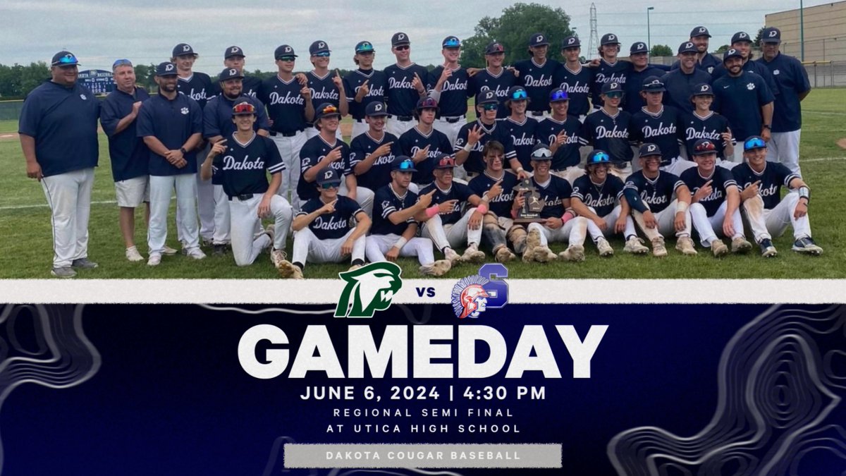 Weather looks better today!

Regional Semi-Final game vs Stevenson

At Utica High School

At 4:30

#GoCougs