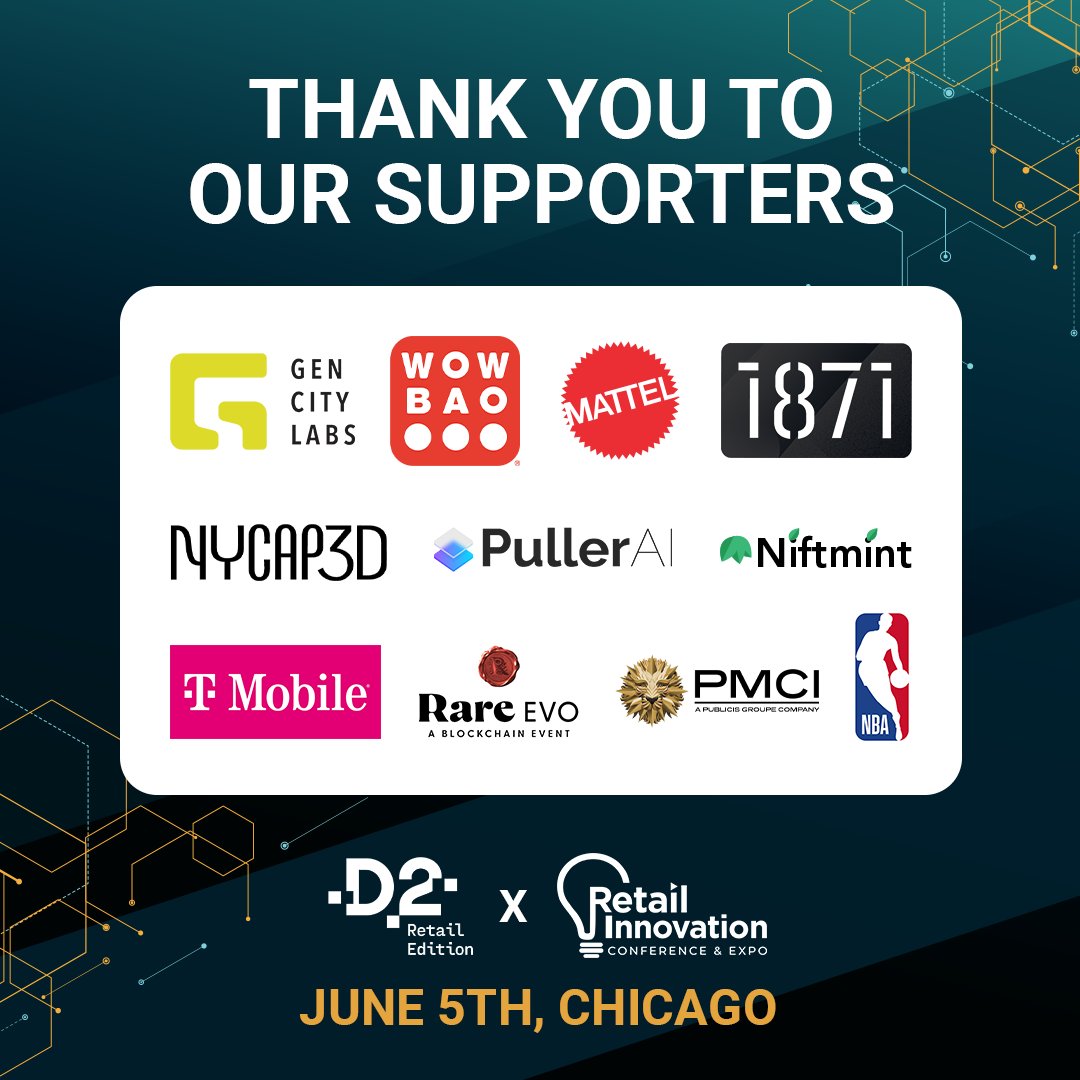 A heartfelt THANK YOU to all our amazing supporters who made D2: Retail Edition possible! Your contributions have fueled innovation, inspired growth, and brought our retail community together. 

@retailinnovate

#Web3 #Innovation #FutureofRetail #RICE27