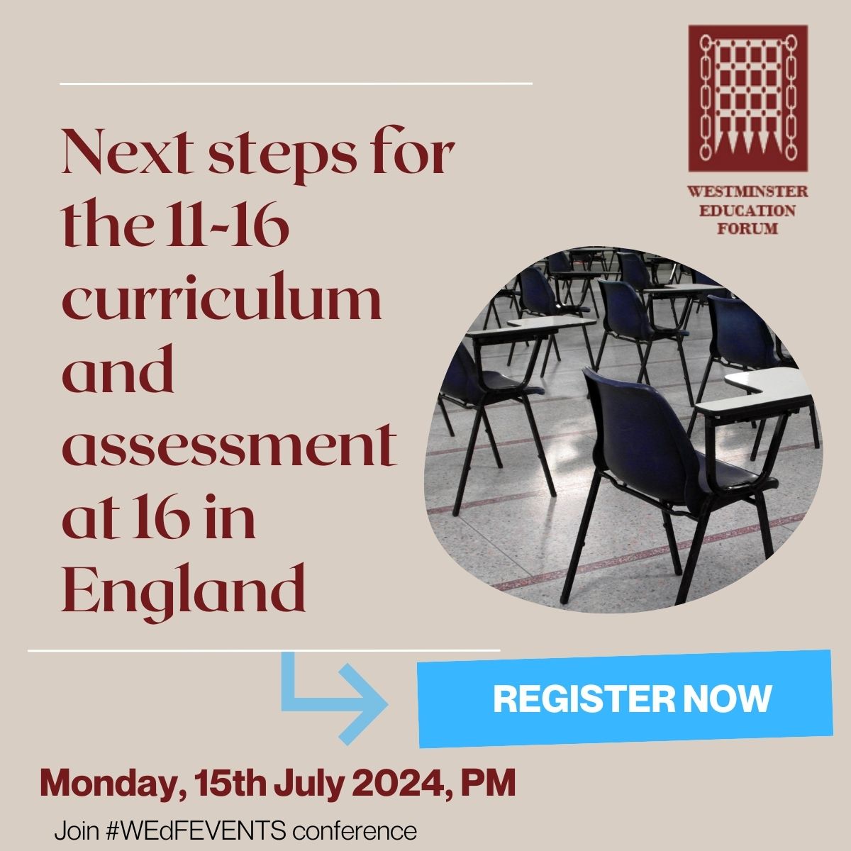 Are you interested in Next steps for the 11-16 curriculum and assessment at 16 in England? 

Join Westminster Education Forum on the 15th July to discuss this with speakers including <a href="/SNunneley/">Sonja</a> <a href="/BarlowCaroline/">caroline barlow</a> <a href="/CEOnasen/">Annamarie Hassall @AnnamarieHassall</a> 

Conference information: westminsterforumprojects.co.uk/conference/11-…
