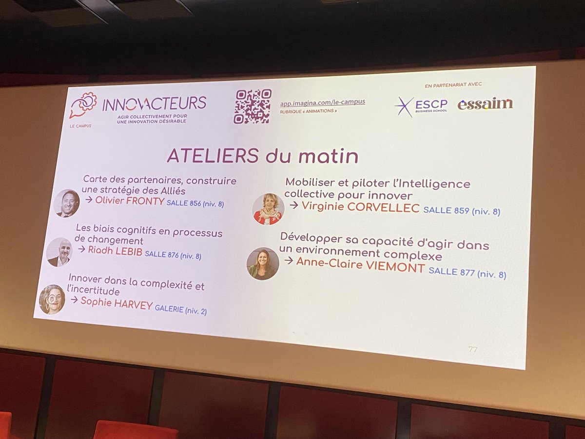 innovacteurs's tweet photo. D-Day !! Retour en image sur la matinée de notre #campusip2024
✨Introduction Emmanuel Le Bouille🟡Emmanuelle Marcovitch, Michel Delanoue &amp; Matthieu BIAVAl 
⚡️Keynote - Olivier Fronty
💫 Atelier collectif - Laurence Vanhée 
💡Ateliers  
Merci à nos partenaires @ESCP_bs &amp; Essaim https://t.co/dxVqL5xCw8