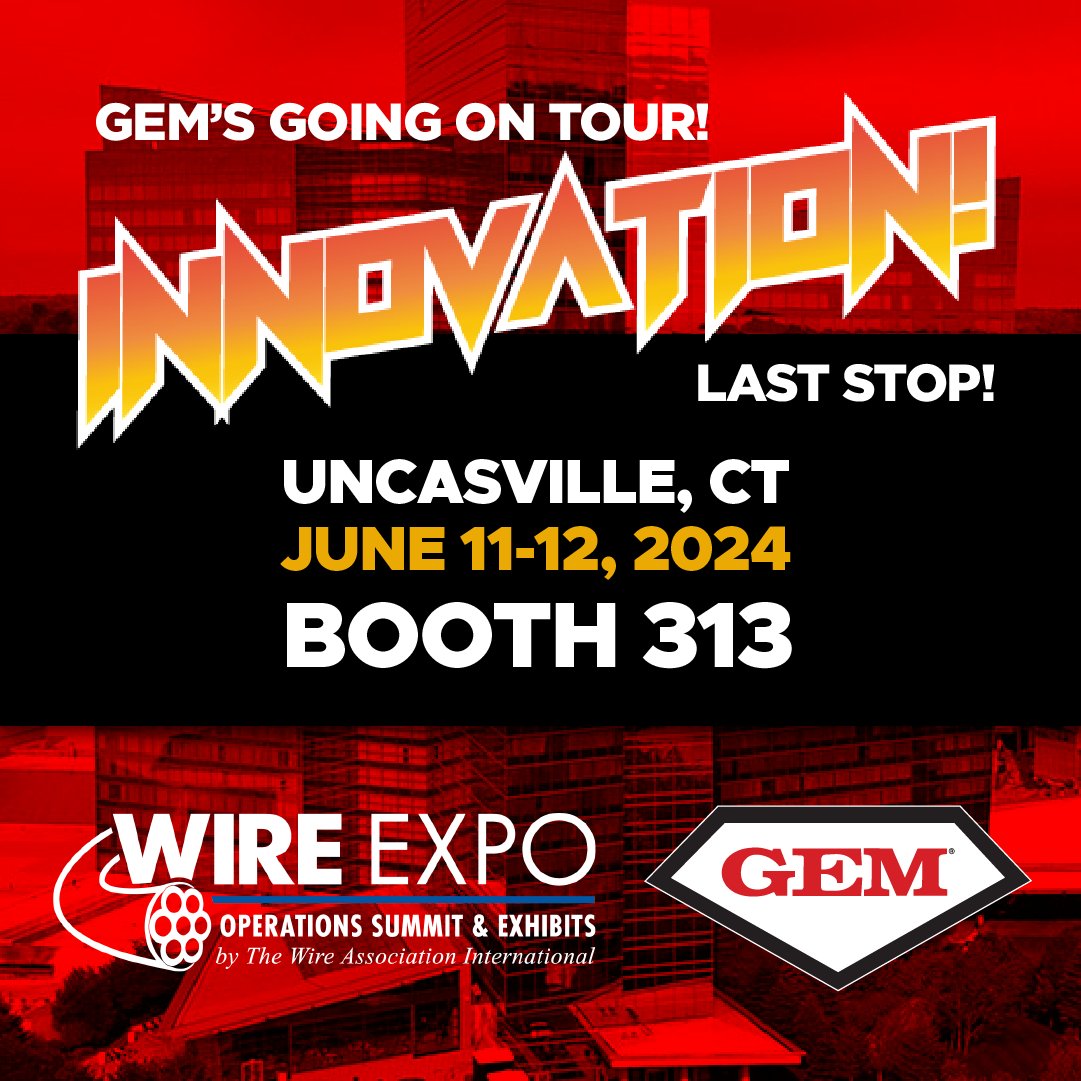 GemGravure's tweet image. The last stop on Gem's Innovation Tour! WireExpo 2024!
Catch us in Uncasville, CT at Mohegan Sun Resort and Casino! Next week starting June 10th at Booth 313!
#GemGravure #inkmarking #markingandcoding #printer #wireprinting #wireexpo