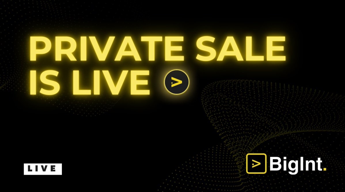 <a href="/BigIntCo/">BigInt</a> BIGINT token Private Sale is now LIVE! 🚀 

Launchpad: starter-bigint.org/bigint-token/