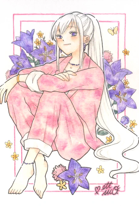 桔梗#透明水彩 #アナログ絵 