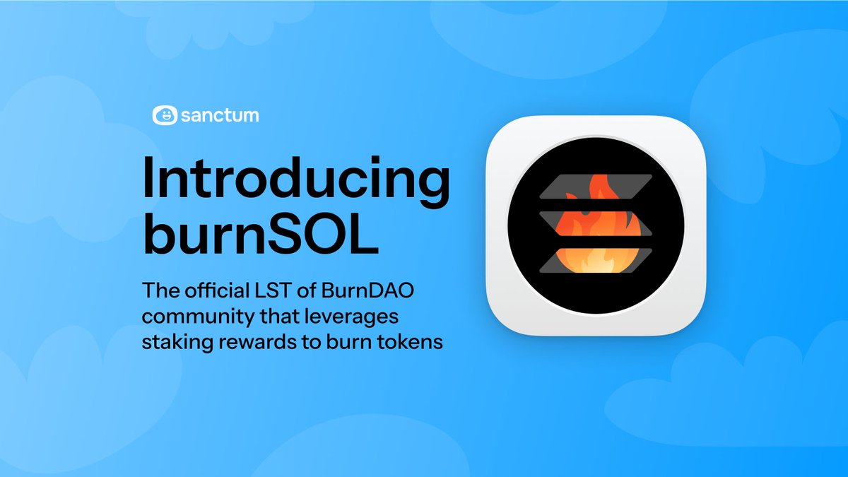 2/ First up, we have burnSOL! BurnSOL is an LST that aims to help Solana  ecosystem projects, employing rewards and funds to systematically burn SPL  tokens. BurnDAO and the community will collectively