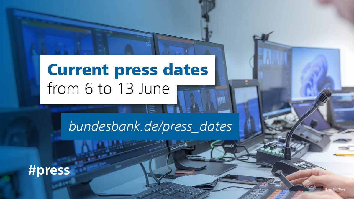 bundesbank's tweet photo. Current #pressdates including the semi-annnual #forecasts of the #Bundesbank, President #JoachimNagel at the change of office ceremony at the Regional Office in Saxony and Thuringia and the #BundesbankSymposium - #BankingSupervision in dialogue. https://t.co/IO24egS4Yg https://t.co/xAcdtVkNZ6
