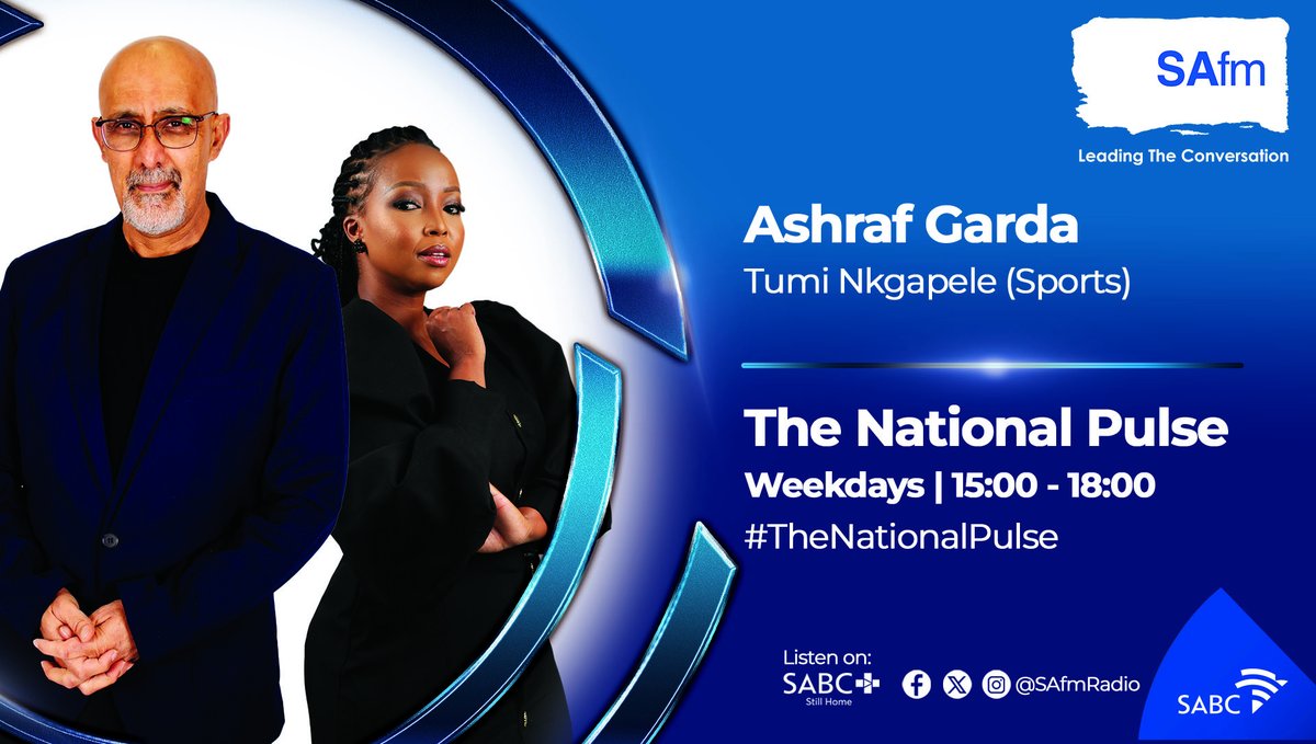 Welcome to Thursday's edition of #TheNationalPulse with @AshrafGarda & @TumiNkgapele send your views via SMS- 41391 or call us at :086 000 2032 or send a WhatsApp voice note at : 061 410 4107 also follow us on all our social media. Live Stream: listen.safm.co.za/listensafm/