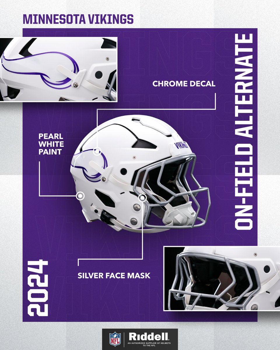 The details behind the <a href="/Vikings/">Minnesota Vikings</a> new ‘Winter Warrior’ #OnFieldAlt helmets. 🥶🧊