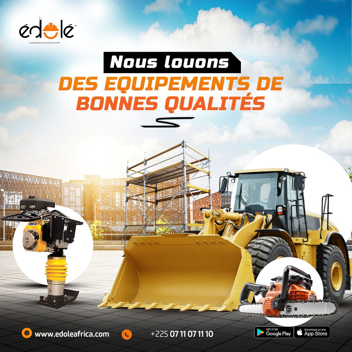 edoleafricaci's tweet photo. Edole Africa Côte d'Ivoire , entreprise spécialisée en BTP, propose la location d'équipements de haute qualité pour tous vos projets de construction.
🌍 Consultez notre site web: https://t.co/YjEee72qgL
#Solution #Innovation #EACI #CIV225 #EdoleAfrica https://t.co/SehN40wRyU