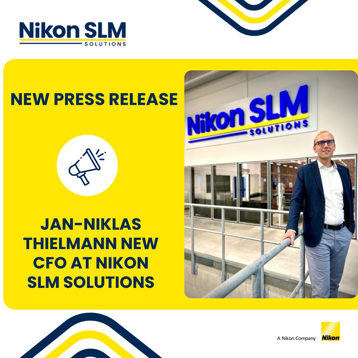 We are thrilled to announce that Jan-Niklas Thielmann will join Nikon SLM Solutions as our new Chief Financial Officer, effective June 1, 2024. Join us in welcoming Jan-Niklas to the team! 

Read the full PR here: lnkd.in/eaCCQf9M