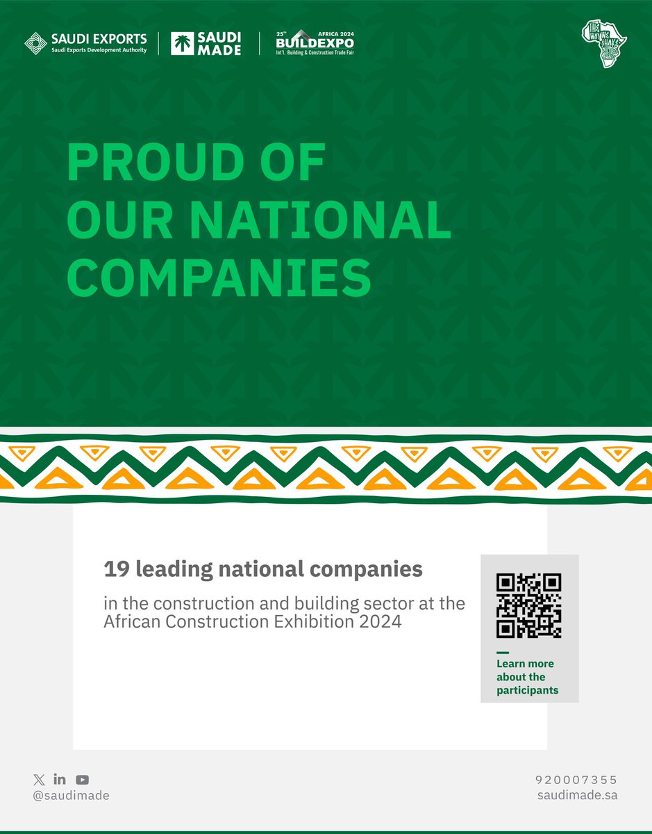 Saudimade_En's tweet photo. Proud to showcase our innovative and high-performing "Saudi Made" products at #Buildexpo.

Explore more 🔗:
https://t.co/DY92SA1aL0

#Made_in_Saudi https://t.co/pmYjyLFvkR