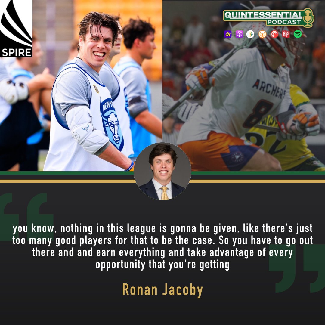 The NY Atlas are 2-0 and sit on top of the PLL standings. Atlas Midfielder Ronan Jacoby joins this week's podcast to discuss week one and his unorthodox journey to the league. 

Tune in now to Quintessential's Podcast, presented by @SPIRE_Institute.

🎧: podcasters.spotify.com/pod/show/lax-a…