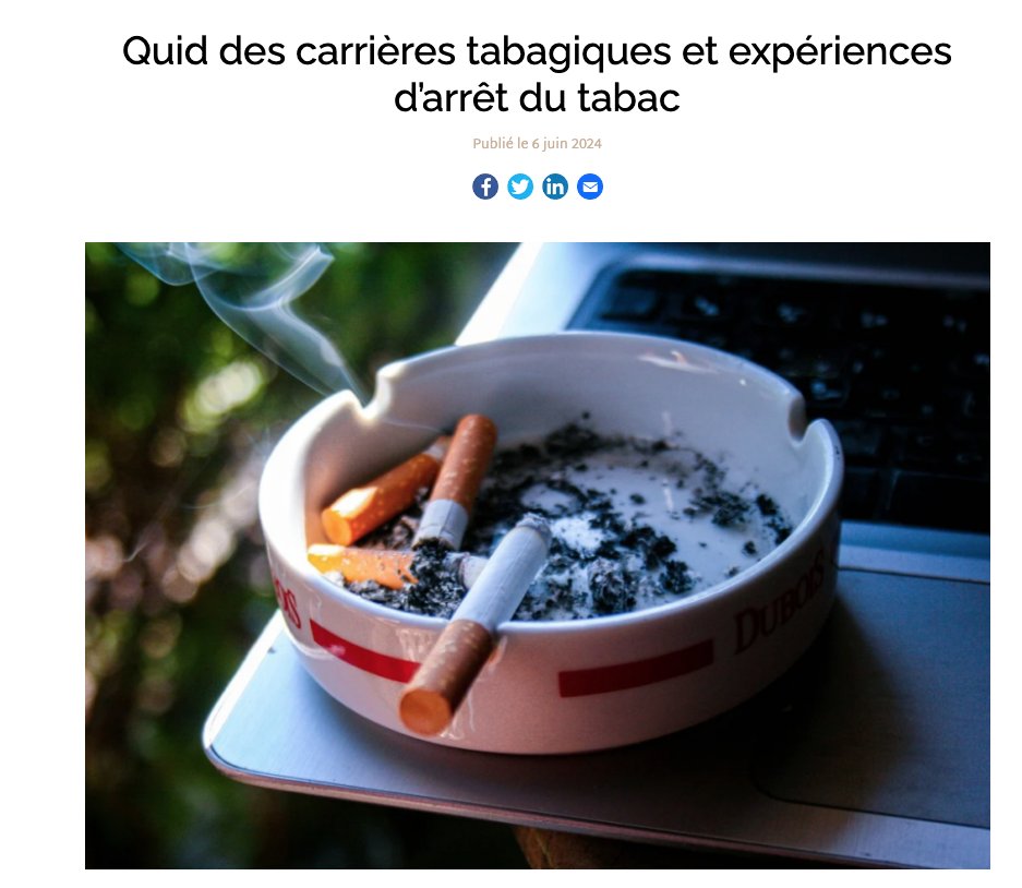 SanteMentale's tweet image. L’enquête #Tabatraj menée par @OFDT auprès de 70 personnes ayant récemment #arrêté de #fumer fait apparaître que les #motifs d’arrêt du #tabac sont variés et se cumulent. santementale.fr/2024/06/quid-d…