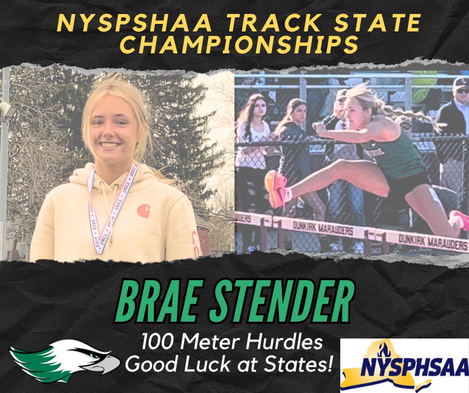 🚨🦅 State Finals Bound 🦅🚨

We are wishing the best of luck to Brae Stender who will be competing in the NYSPHSAA Track State Championships in Syracuse this weekend running the 100 hurdles! Good luck Brae 🦅🦅🦅

<a href="/NYSPHSAA/">NYSPHSAA</a> <a href="/LakeShoreCSD/">Lake Shore CSD</a> <a href="/EaglesLSHS/">Lake Shore HS</a> <a href="/LSCIndoorTrack/">Lake Shore Eagles Indoor Track</a> <a href="/SectionVI/">Section VI</a>