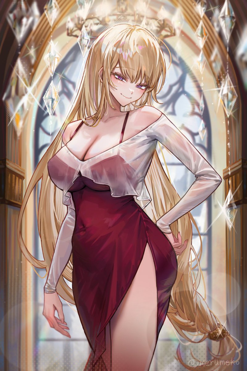 #女の子
#おっぱい
#おへそ
#ドレス
#金髪