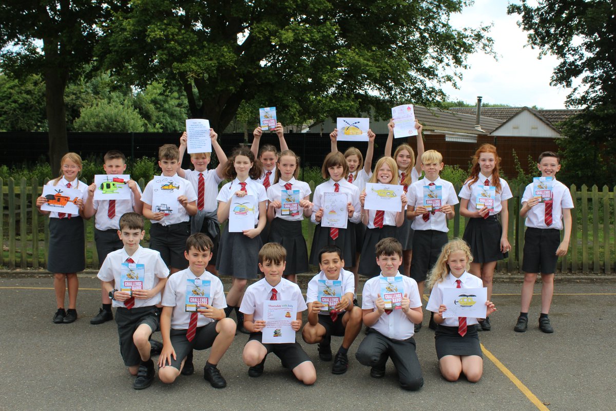 JohnClarePri's tweet photo. Year 6 have started the East Anglia Air Ambulance Challenge badge. They have designed helicopters to help in the amazing life-saving work and posters to advertise their fundraising Bake Sale. @EastAngliAirAmb https://t.co/gphEMaaMkV