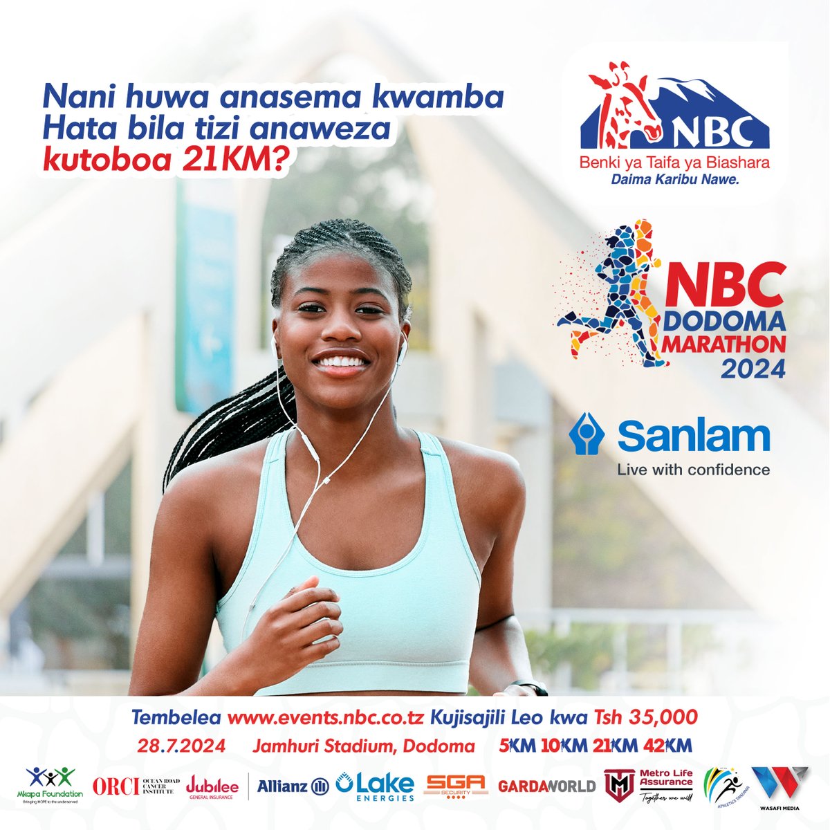 NBCTanzania's tweet photo. Kuna mtu huwa anasema yeye hata bila tizi anaweza kukimbia Kilometa 21, fanya kumtag hapa ajiandae na #NBCDodomaMarathon.

Jisajili sasa kwa kutembelea https://t.co/gmIAGeVS0I 

#NBCDodomaMarathon2024 #KataWeseOkoaMaisha https://t.co/4BjUBwvcwF