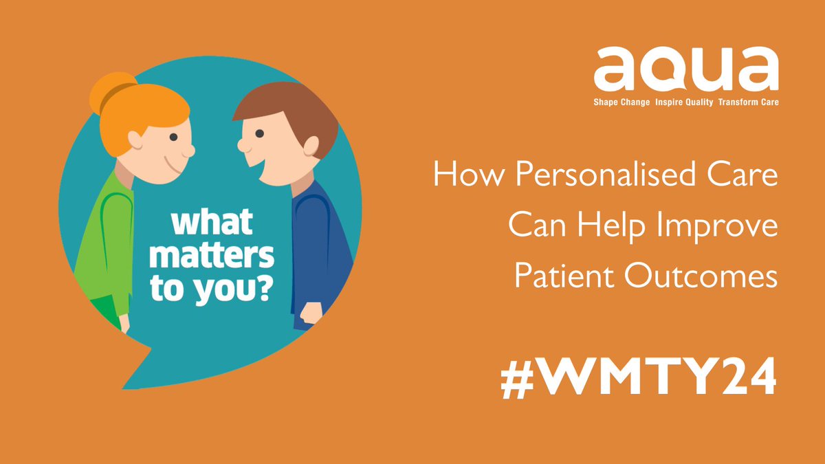Our Associate Director @EmmaCherub has written a brilliant blog on the importance of personalised care and how it can help improve patient outcomes. #WMTY24

Read now ➡ aqua.nhs.uk/what-matters-t…

Got any great examples of personalised care or ideas on how to embed it? Let us know!