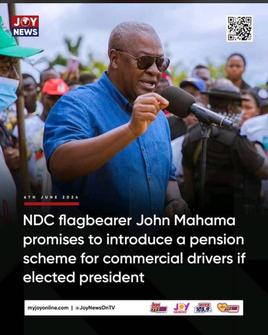 joyce_bawah's tweet photo. John Mahama promises to introduce a pension scheme for Commercial Drivers when elected!!
#LetsBuildGhanaTogether 
#24HourWorkingEconomy https://t.co/I8aV0LOaeP