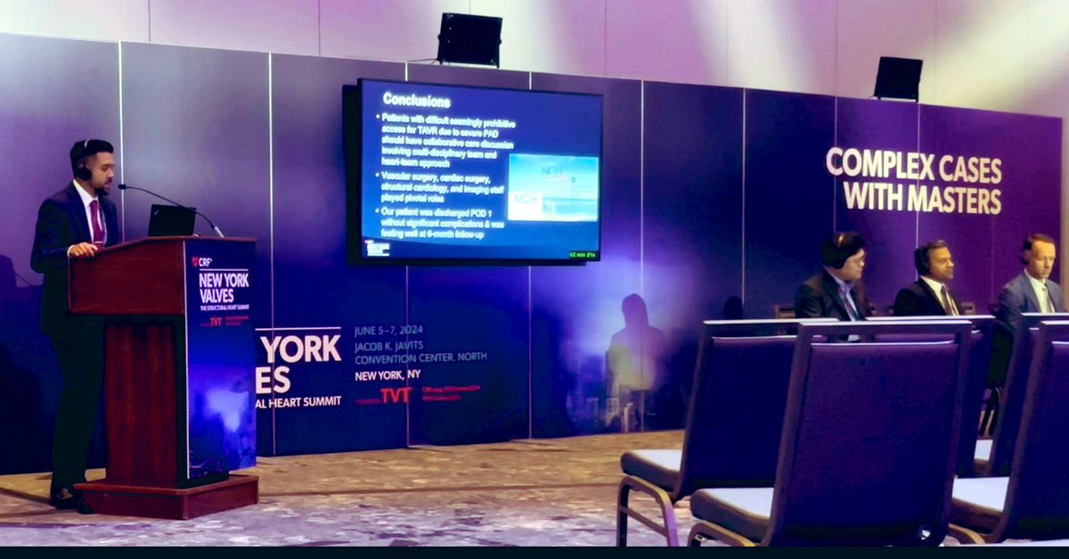 So grateful for the opportunity to display some of our complex multidisciplinary cases <a href="/NCHRooneyHeart/">NCH Rooney Heart Institute</a> here <a href="/crfheart/">Cardiovascular Research Foundation</a> #NYvalves2024! The theme of the meeting continues to resonate through each session: a heart team approach is essential in the management of valvular disease 💪🏼