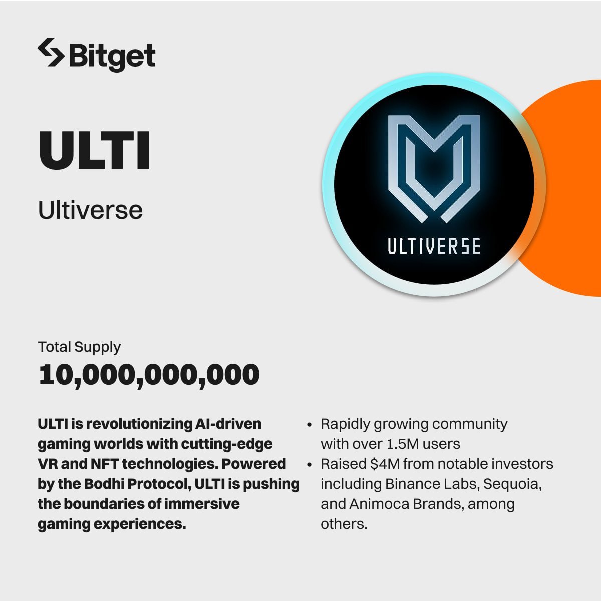 bestbisiever's tweet photo. 🚨 Exciting announcement as @bitgetglobal lists $ULTI 
@UltiverseDAO🚀

We are thrilled to announce that Ultiverse (ULTI) will be listed in the AI and Gamefi Zone  on Bitget! 🥳.
#ULTIlistBitget #Web3 #Gaming #Bitget #BGB

Check out the details below: https://t.co/h11iCTKqr4