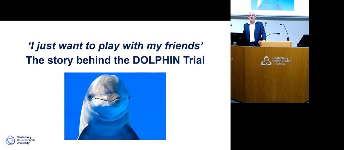 DolphinStudy's tweet photo. Massive Congratulations @DStephensen68 Professor of Applied Clinical Research on your superb inaugural lecture. A fascinating explanation of the progression of your research so far leading to @DolphinStudy @CTU_EK @EKHUFT_Research https://t.co/zlu2qs0qTv