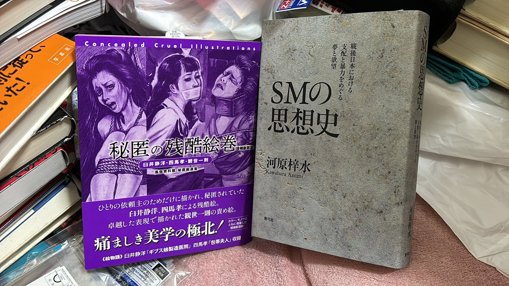 四馬孝 #今日買った・届いた本を紹介する 『秘匿の残酷絵巻(増補新装版)』  『SMの思想史-戦後日本における支配と暴力をめぐる夢と欲望』 『SMの思想史』やっと買えたー 家畜人ヤプーについての章が楽しみ。あれ大好き。  あとネットで見つけて気になってた画集 ...