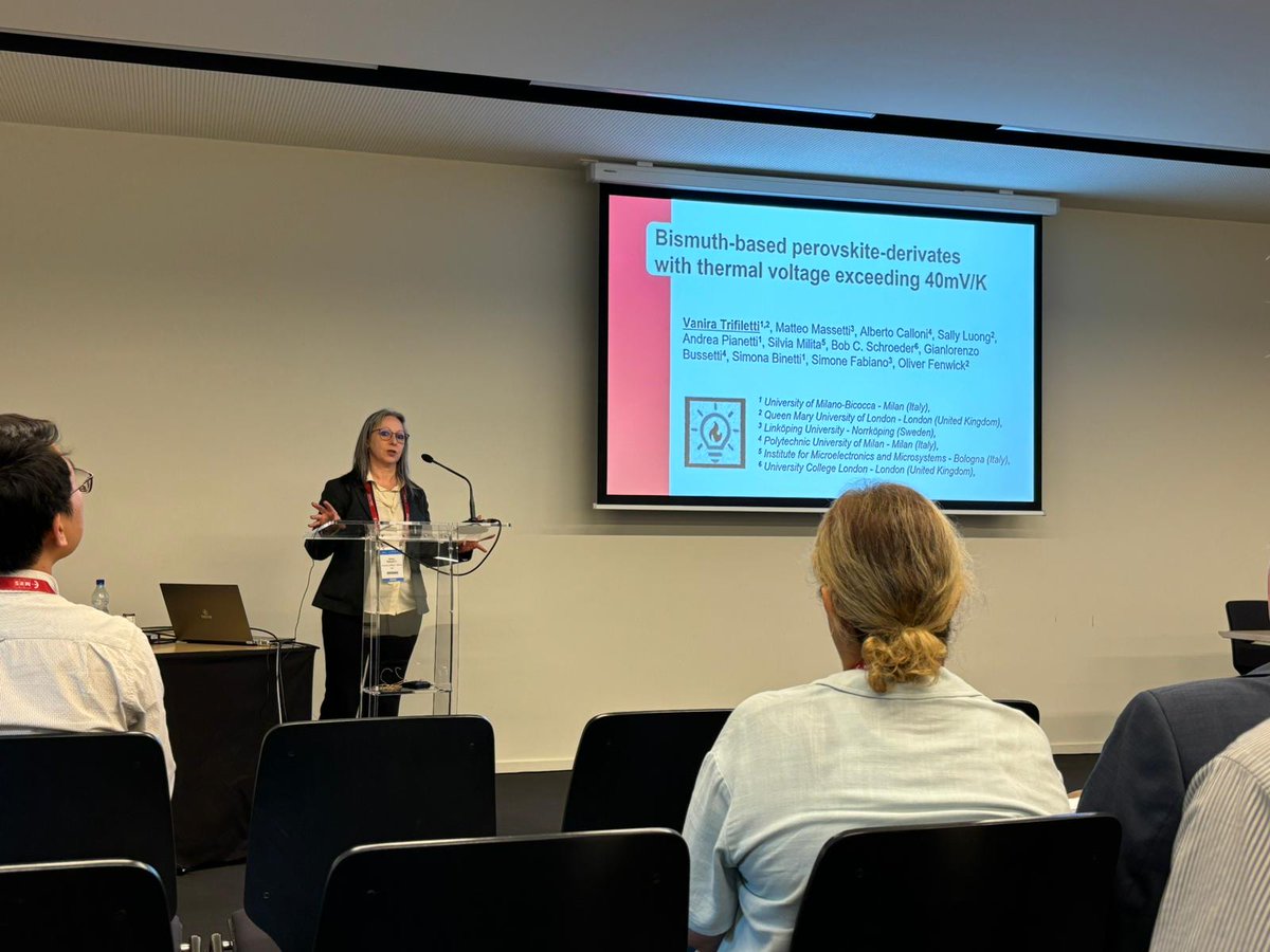 V_Trifiletti's tweet photo. My presentation at the 2024 Spring Meeting of the European Materials Research Society (E-MRS) went great! A big thank you to the organisers and everyone who attended. Your support made it memorable. #EMRS2024 #Thermoelectrics #Research #Perovskite https://t.co/hDGyXCfed4