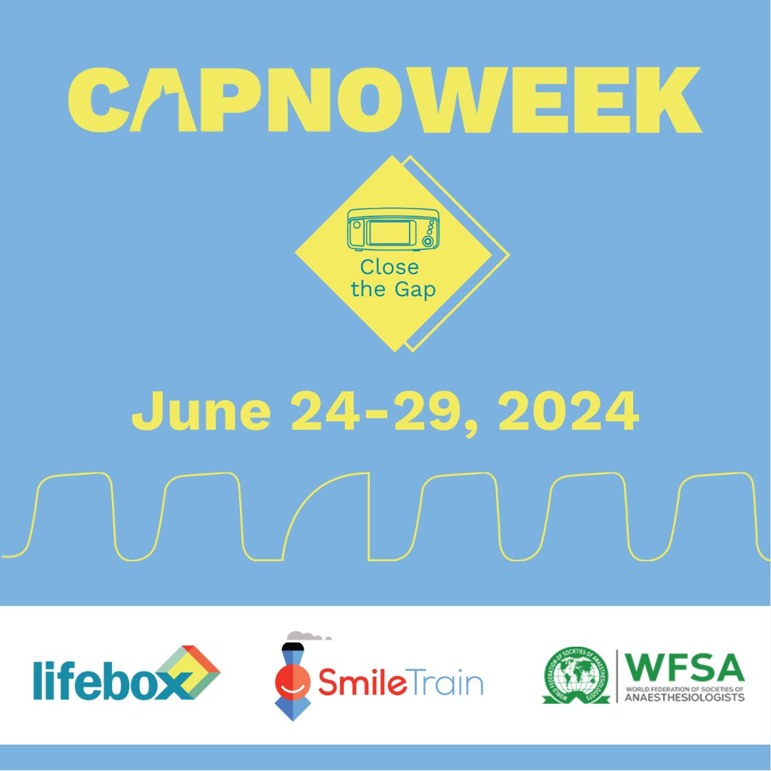 SaferSurgery's tweet photo. Move over Shark Week, #CapnoWeek is coming!
Join Lifebox @Smiletrain & @wfsaorg for an online deep dive into capnography as we work to #ClosetheGap
Stay tuned
More info here: https://t.co/NcudURjwMV
#EverySurgerySafer #SaferAnesthesia https://t.co/p2A5NNIuCO