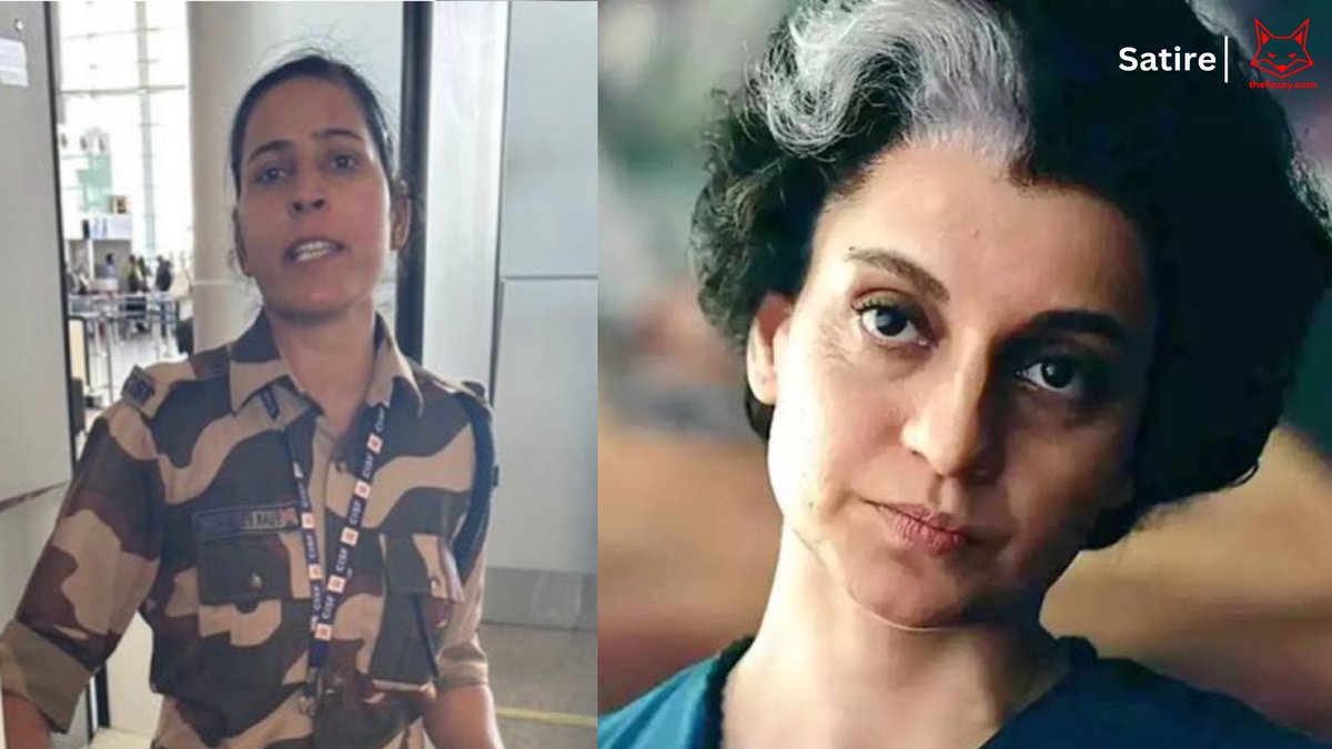 the_fauxy's tweet photo. BIG BREAKING: CISF jawan Kulwinder Kaur, who slapped Kangana Ranaut at Chandigarh airport, defends herself by saying she mistook Kangana Ranaut for Indira Gandhi https://t.co/CZPFTvOyZr
