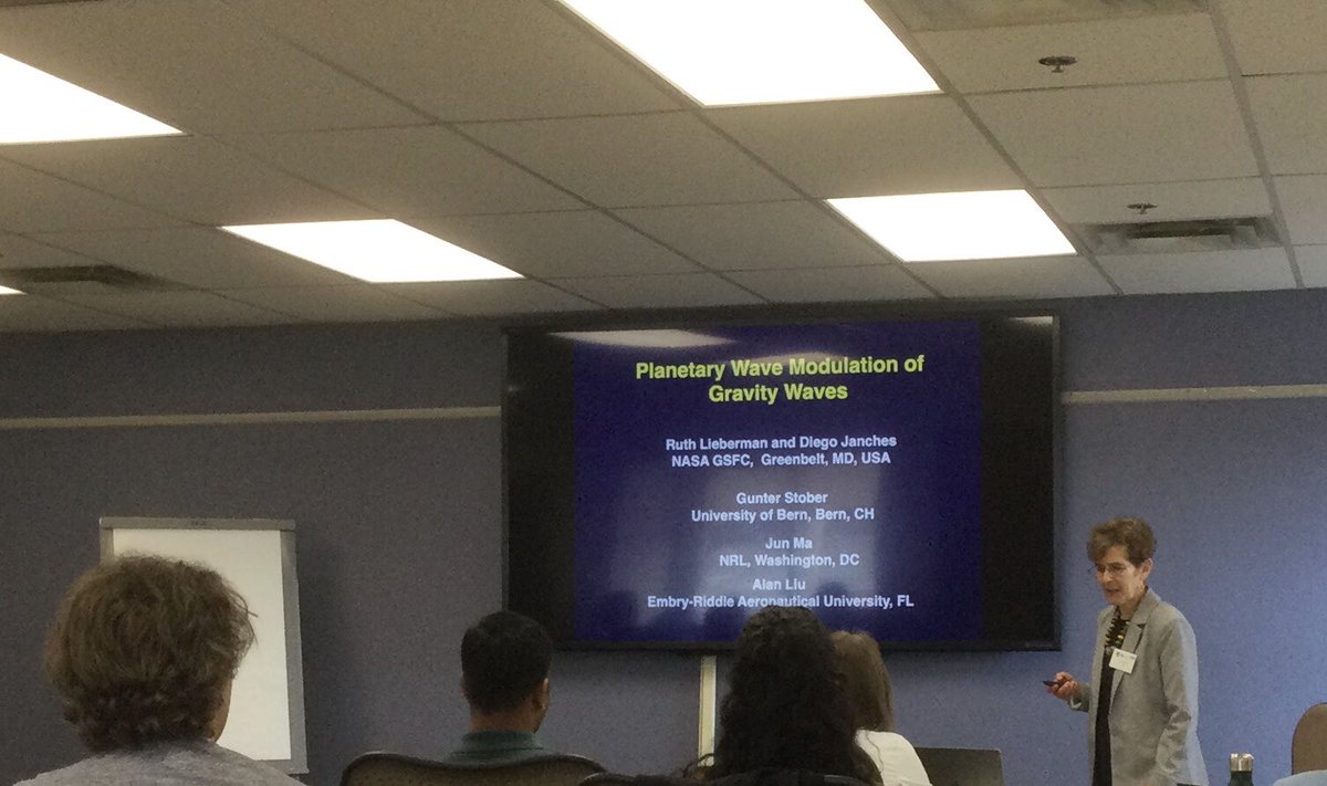 ANGWIN_2's tweet photo. Today’s invited talk is by Ruth Lieberman about the planetary wave modulation of gravity waves. https://t.co/56uTJGMFrK