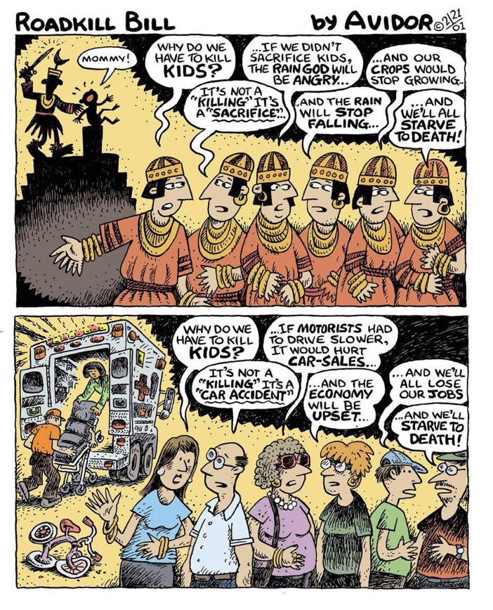 Traffic violence happens all around us. With the relatively limited attention it receives, we seem to have collectively accepted it as a tolerable price for our car-based society.

Read how newspapers report on it, and why this matters: sciencedirect.com/science/articl…